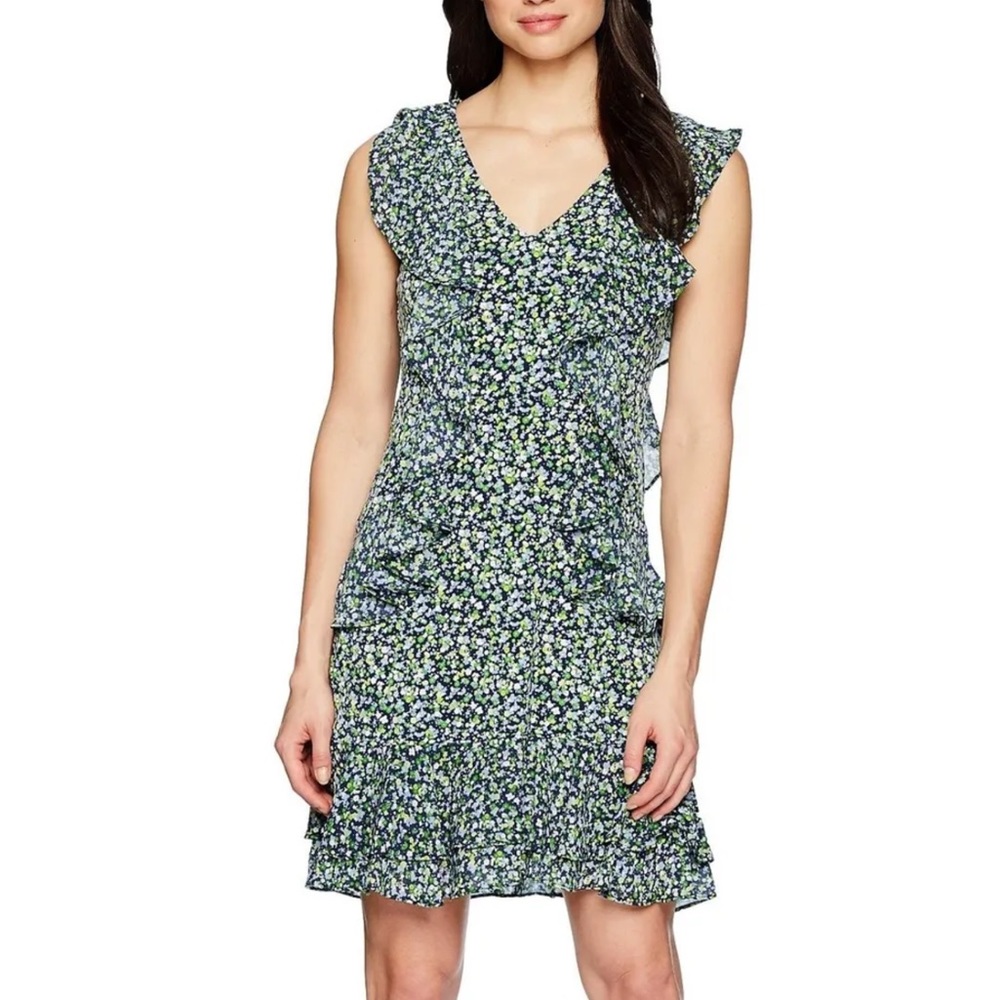 Michael Kors Wildflower Cascade Ruffle Dress small